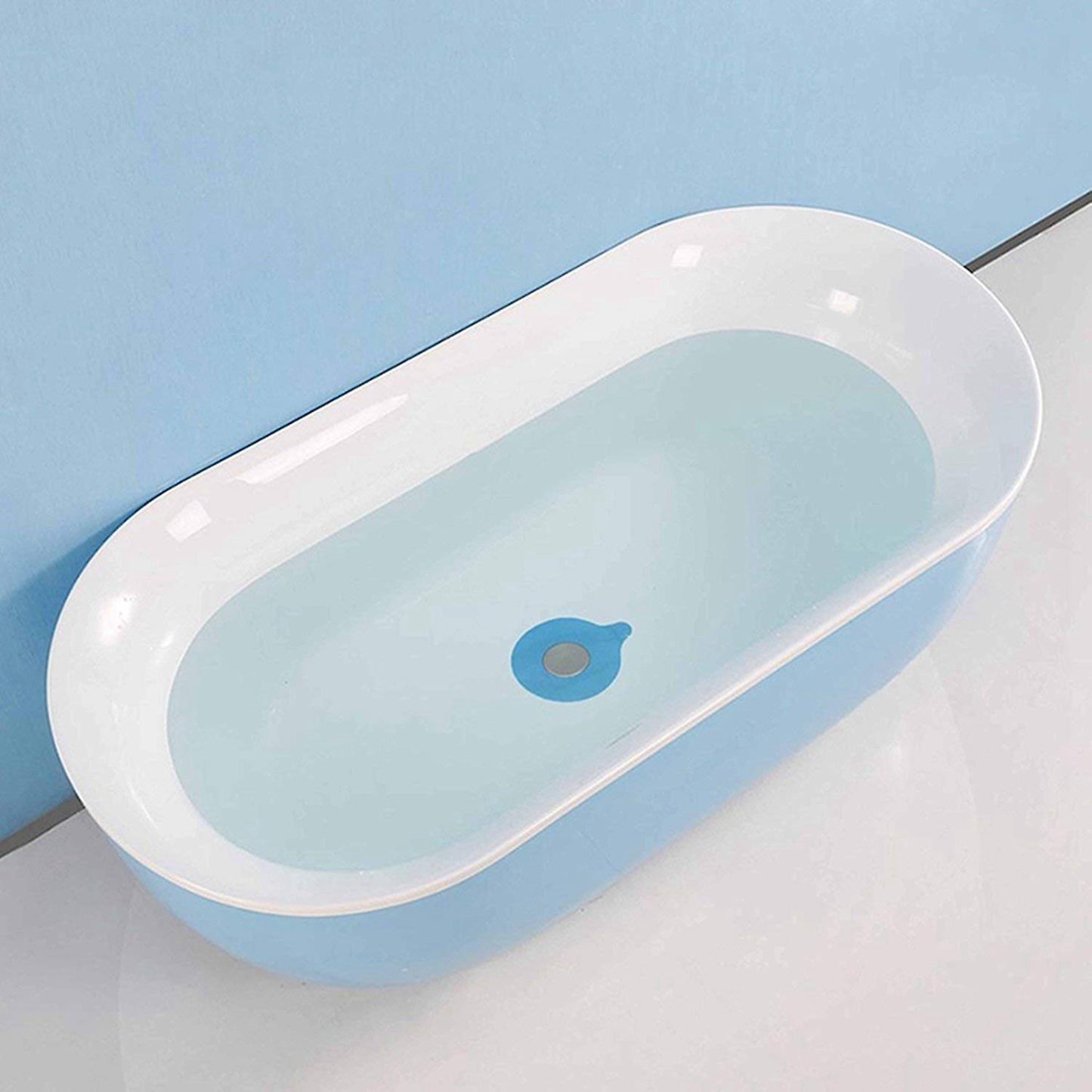 2 Pcs Silicone Tub Drain Stopper Cover Bathtub Plug Use(blue,grey)