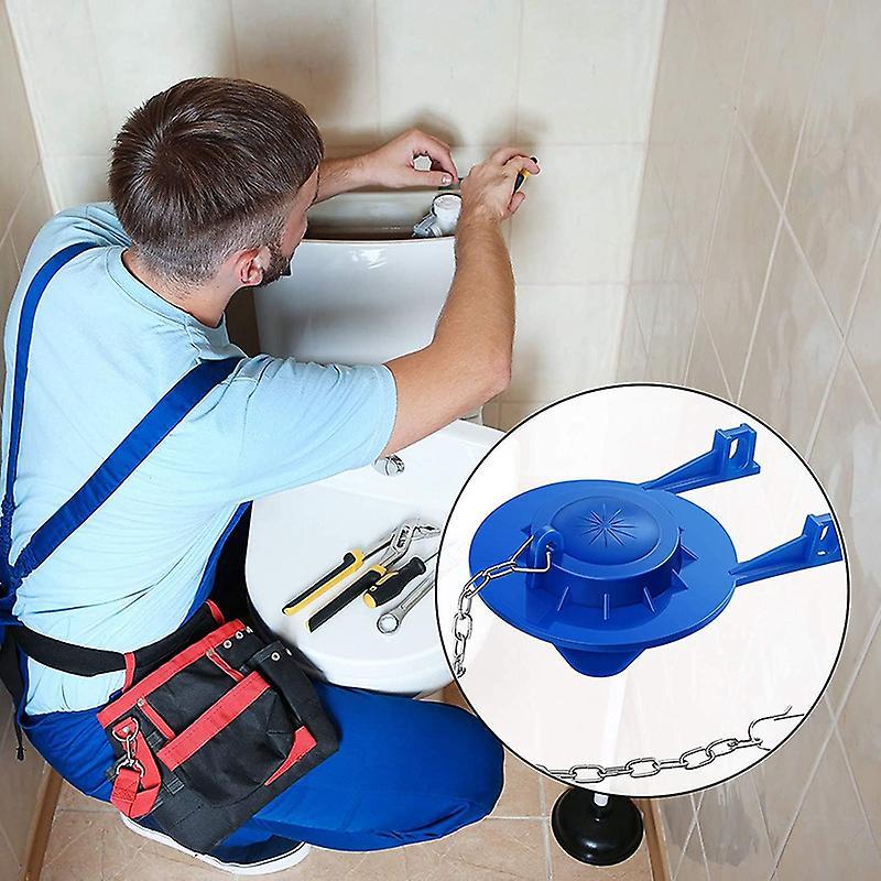 Replacement Rubber Toilet Bowl Flapper with 4 Pieces Flapper Chains
