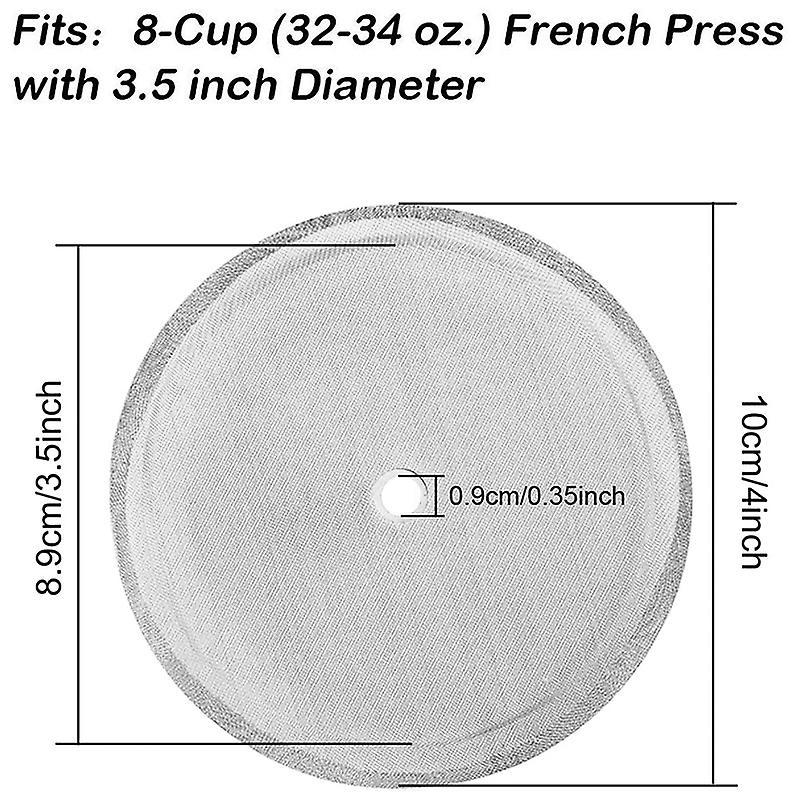 2 Packs French Press Filters Mesh Screen for 34 Oz,8 Cup French Press