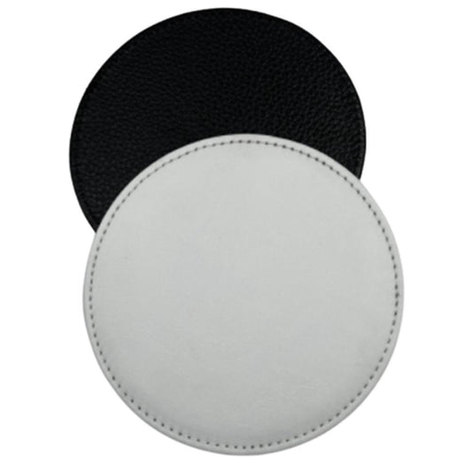5 Pieces Of Round Coaster Heat Transfer Pu Leather Coaster (4inch)