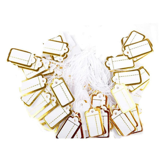 400 Pcs Paper Price Tags with Hanging String Marking Tags 25mmx13mm