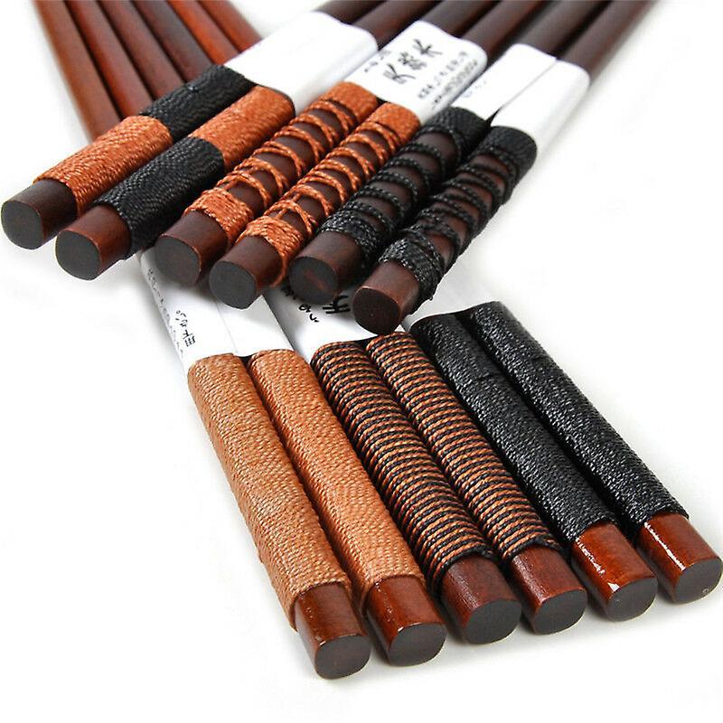 6 Pairs Wooden Chopsticks Classic Japanese Natural Food Wood Gift Set