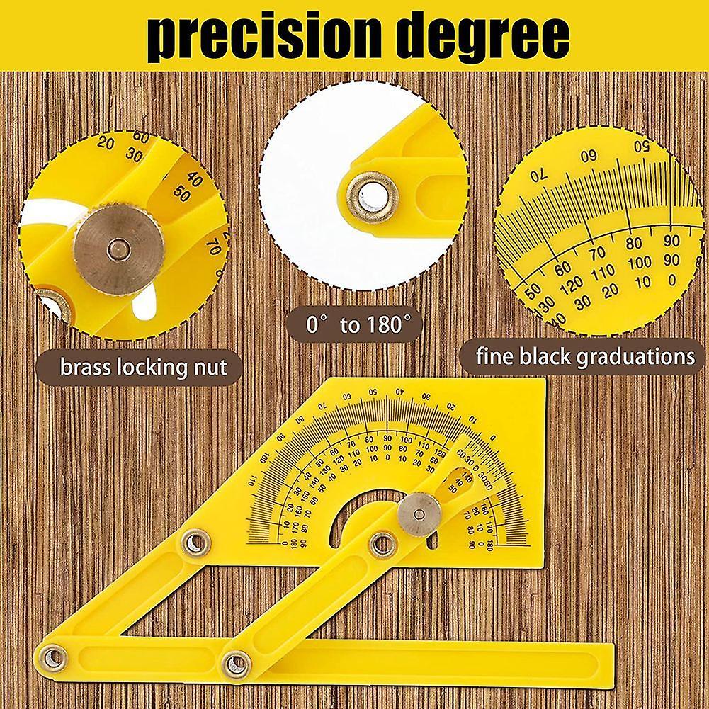 2pcs Plastic Protractor and Angle Finder,measure Arm Ruler Gauge Tool