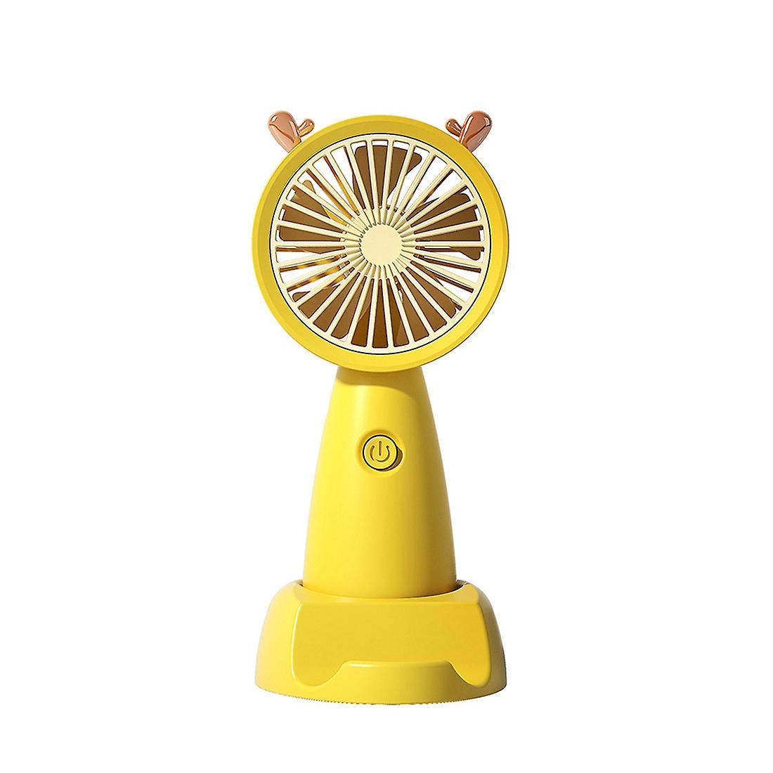 Usb Mini Handheld Fan Office Mute Charging Handheld Fan Yellow
