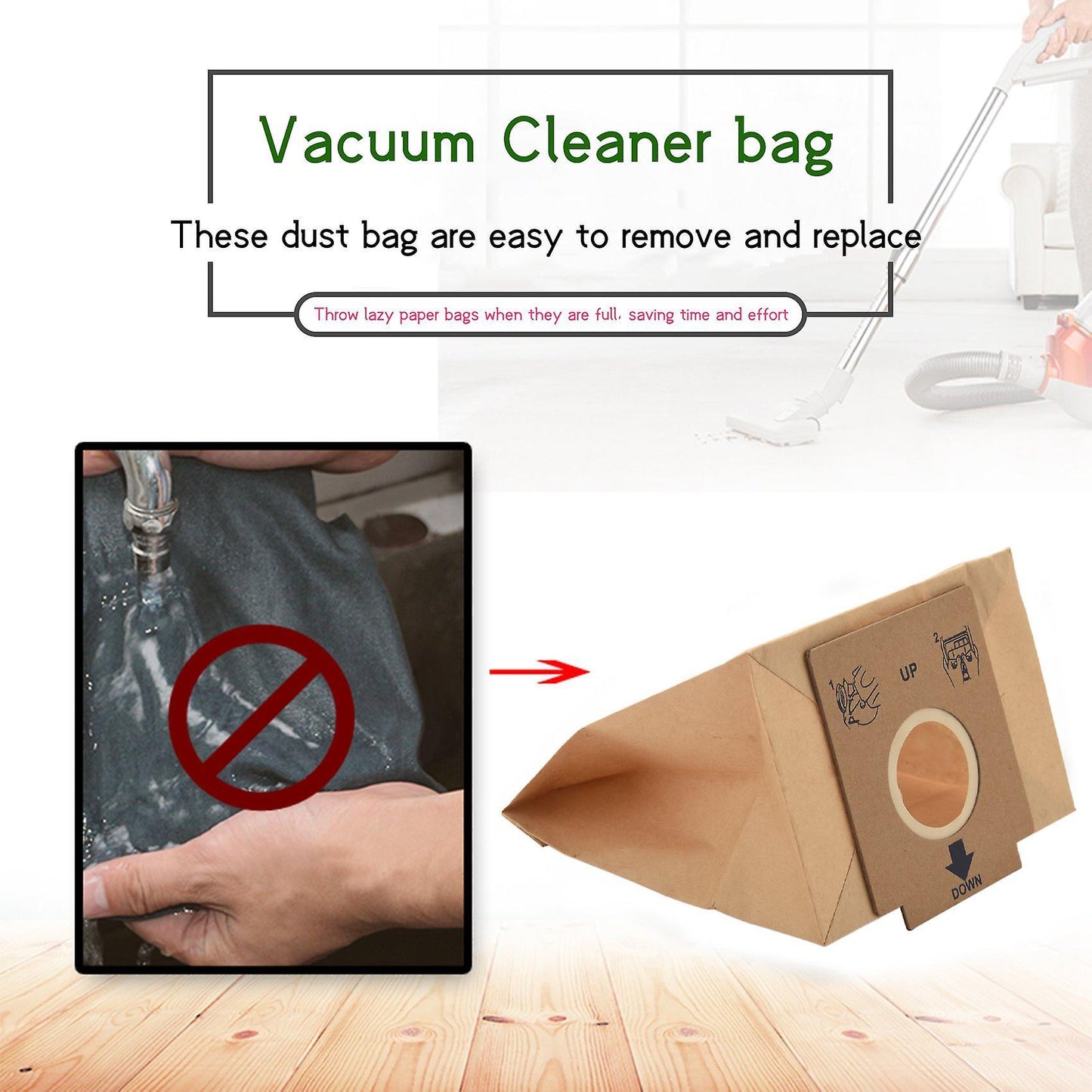 10 Pcs Dual Filter Dust Bag for Z1480 Zw1200-211 Zc1120b Zc1120r