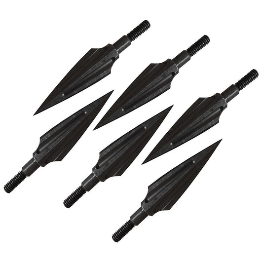 6 Pcs Metal Archery Arrowheads 125 Grain Broad Head Tips Arrows