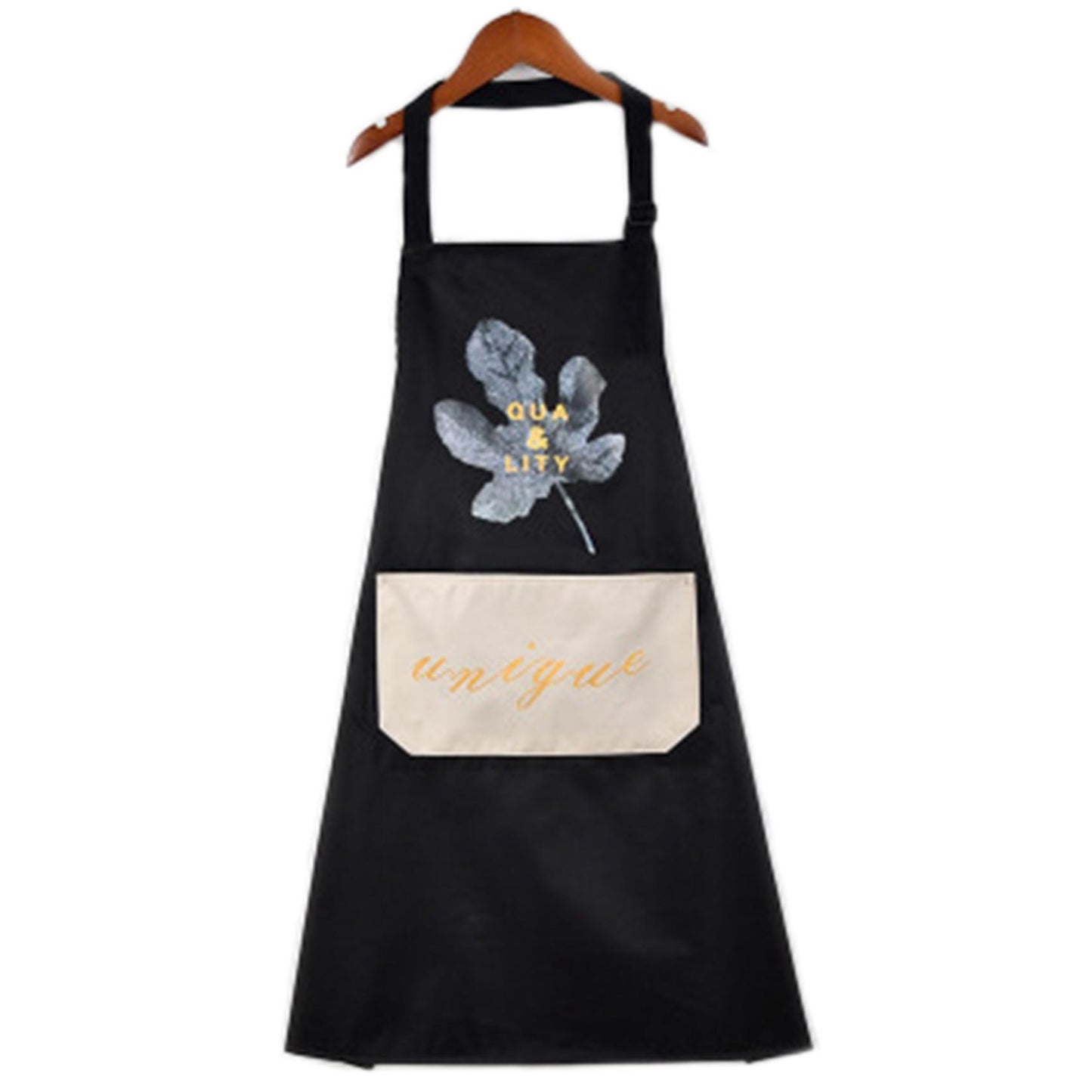 1 Piece Of Waterproof Polyester Adult Bib Home Cooking Black