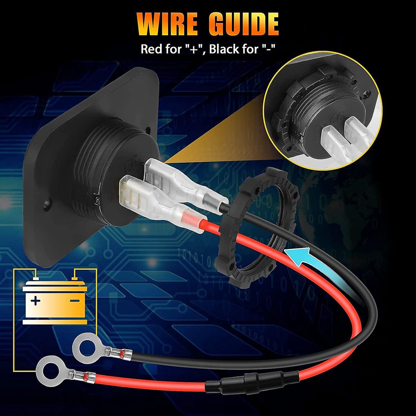 12v Voltage Gauge Dc12v 24v Waterproof for Boat Marine Truck Atv Utv