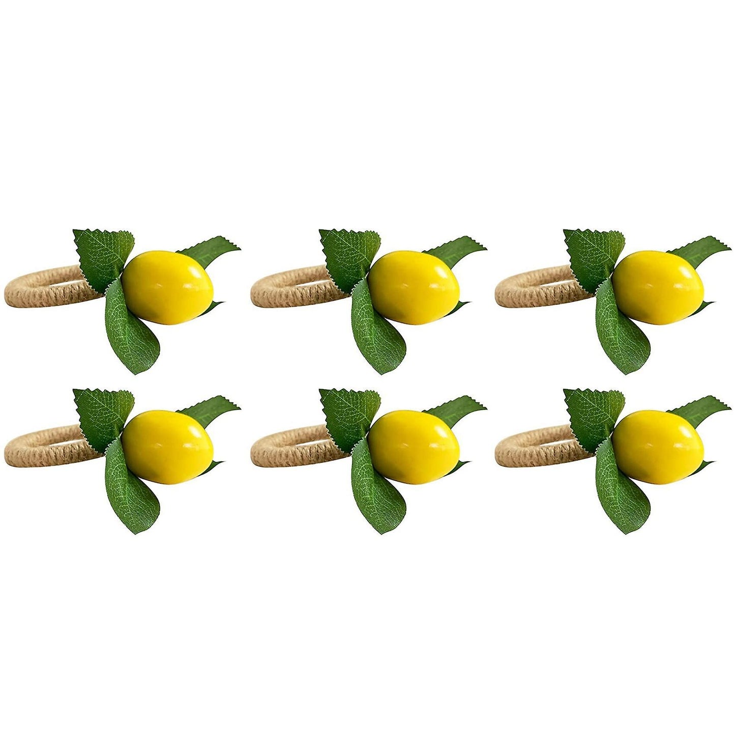 6pcs Simulation Lemon Plant Napkin Ring Fruit Meal Buckle Napkin Ring