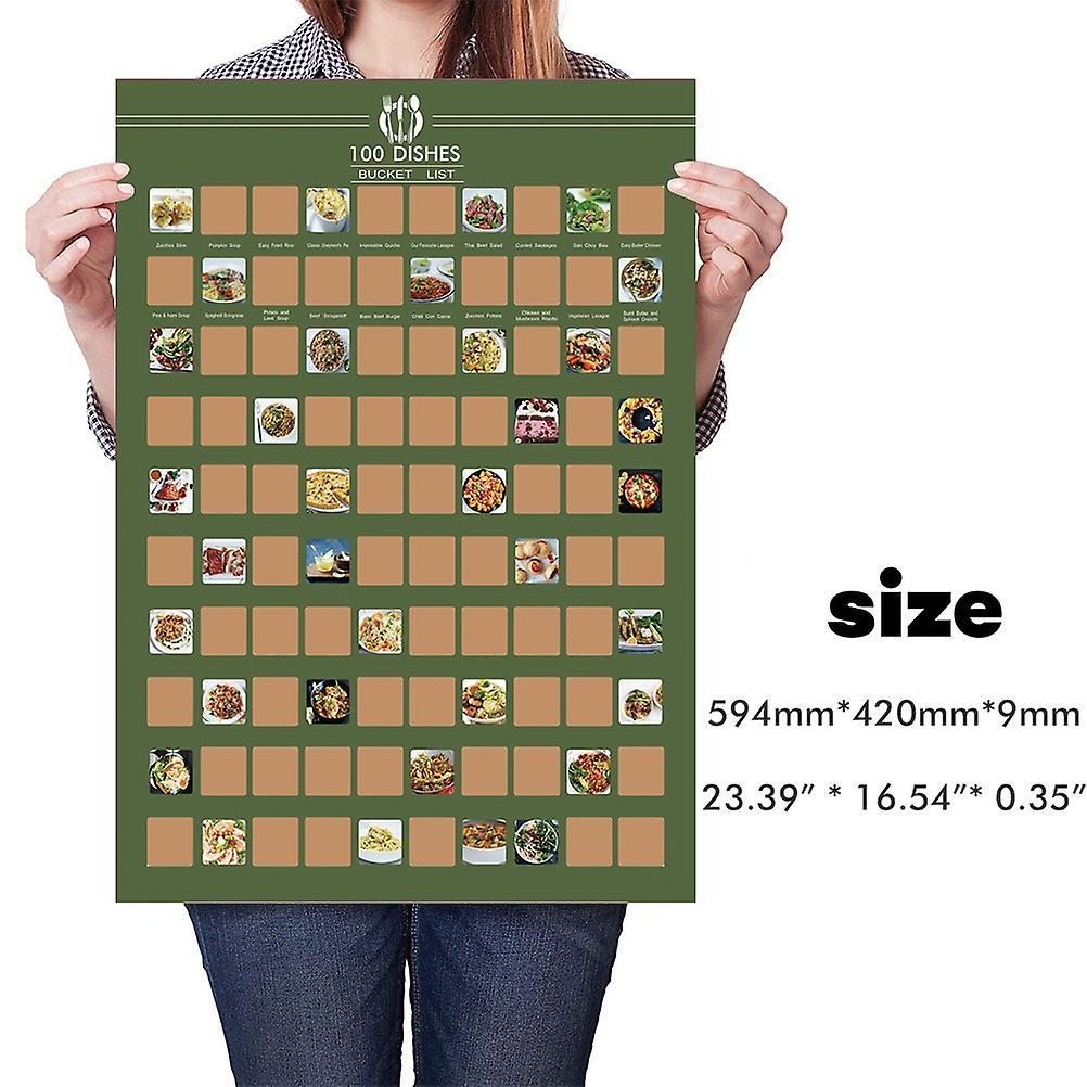 Top 100 List Scratch Menu Poster Wall Hanging Decorative Poster