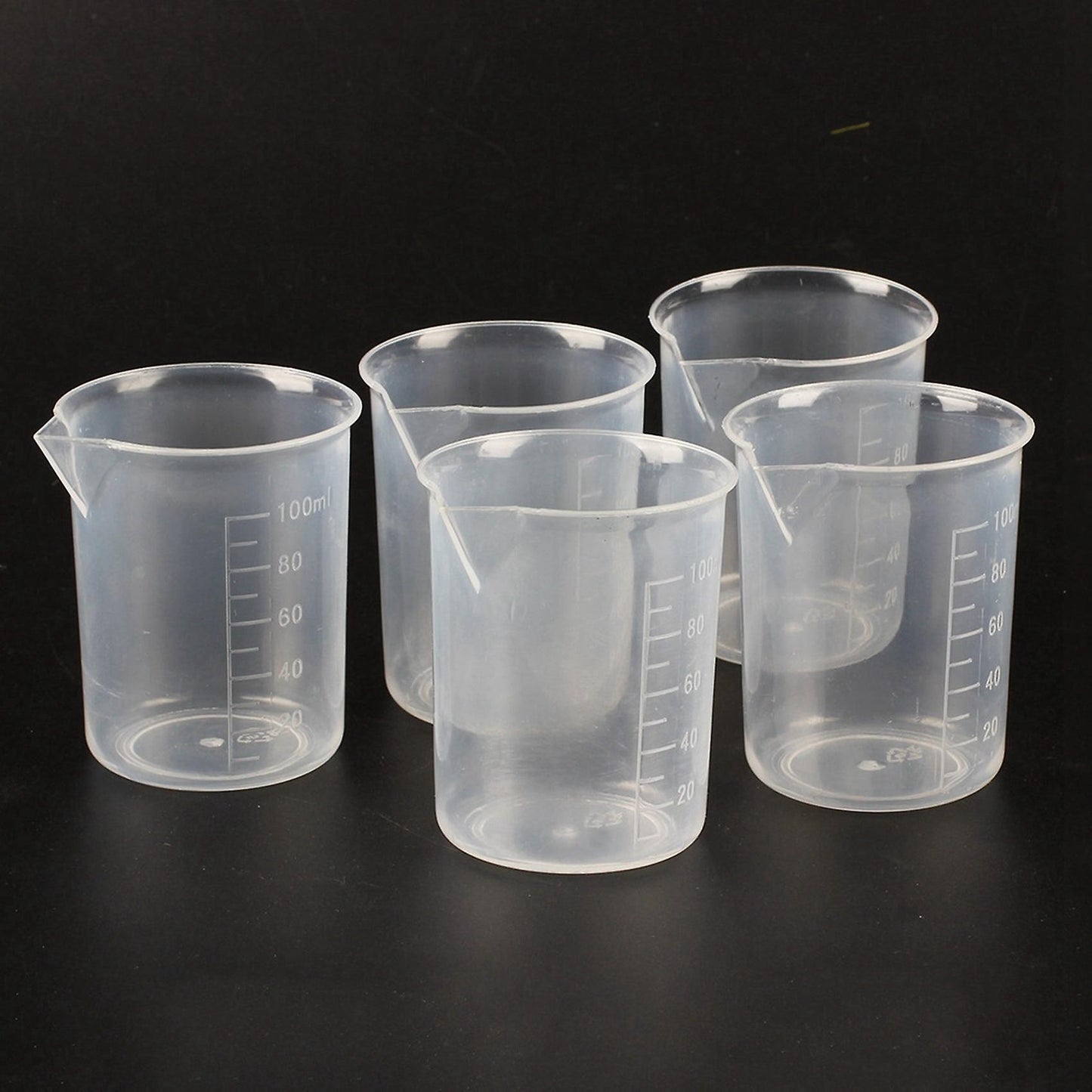 5 Pieces De 100 Ml Transparent Laboratoire Gobelet De Mesure