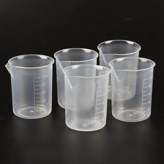 5 Pieces De 100 Ml Transparent Laboratoire Gobelet De Mesure