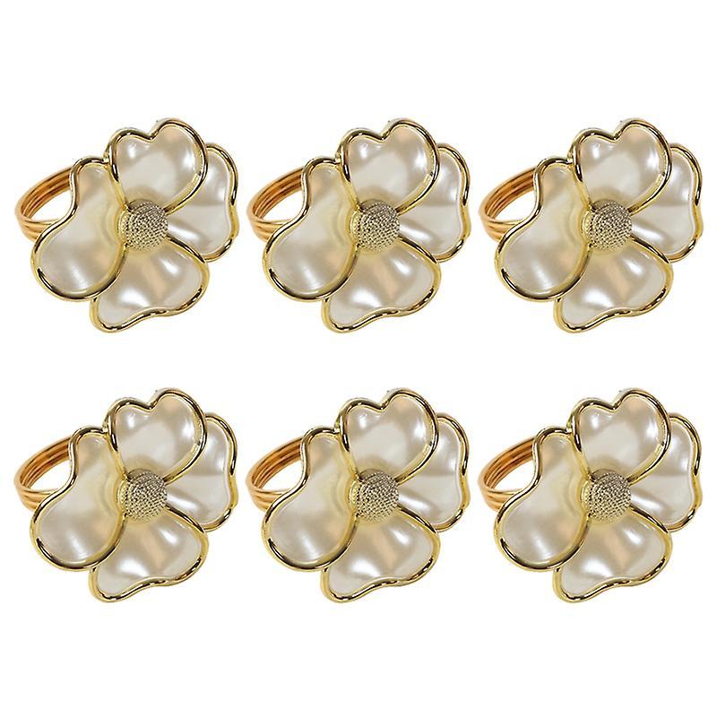 6pcs/lot Fashion Napkin Ring White Flower Napkin Ring