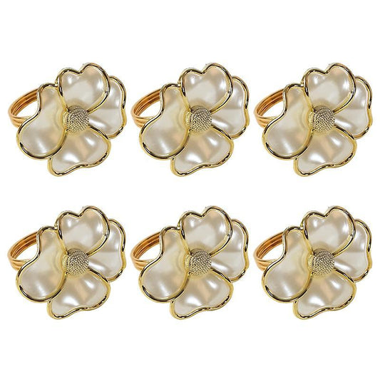 6pcs/lot Fashion Napkin Ring White Flower Napkin Ring