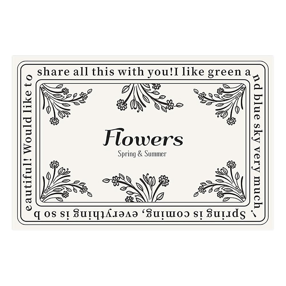 Rectangle Bath Shower Mat Doormat Absorbent Flower(b,40x60cm)