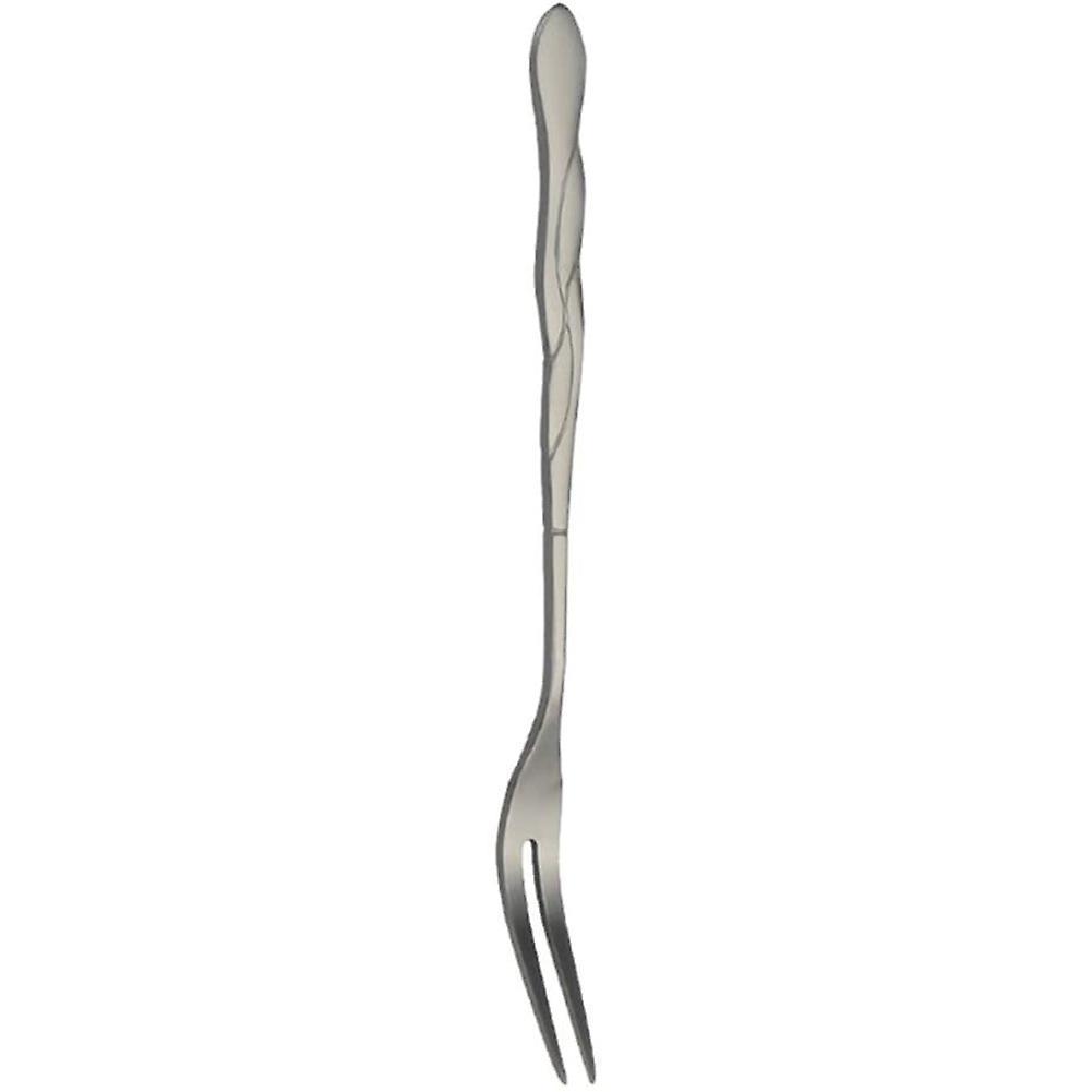 10pcs Stainless Steel Cake Fork 2 Prong Dinner Fork Black