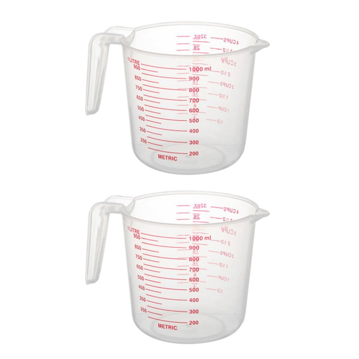 2x 1000ml Measuring Cup Baking Tool Kitchen Tool Plastic with Scale