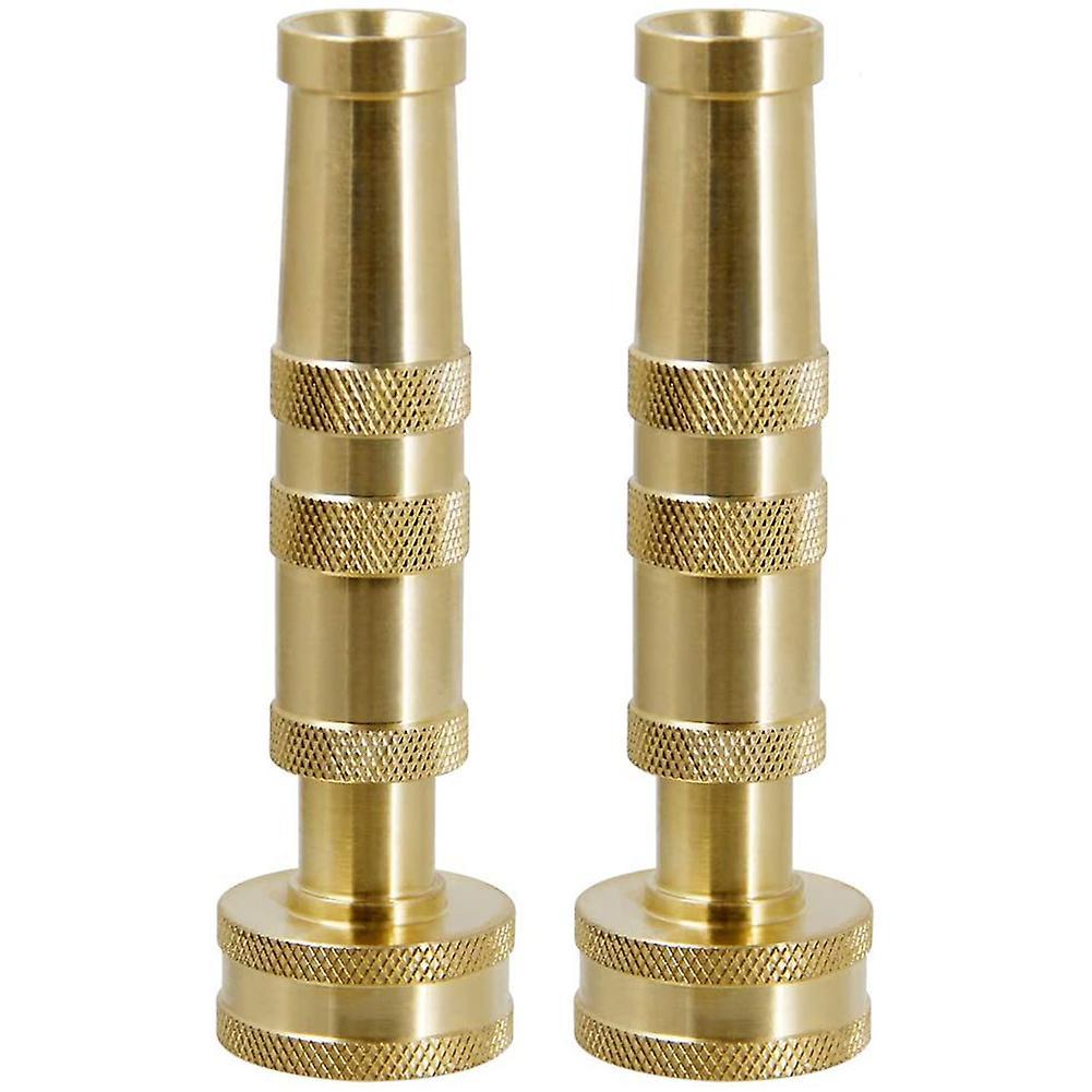 Heavy-duty Brass Adjustable Twist Nozzle, 2 Pack, Brass Hose Nozzle