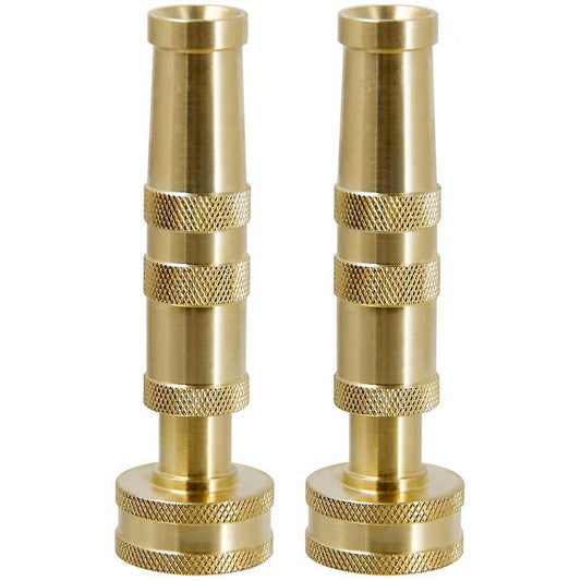 Heavy-duty Brass Adjustable Twist Nozzle, 2 Pack, Brass Hose Nozzle
