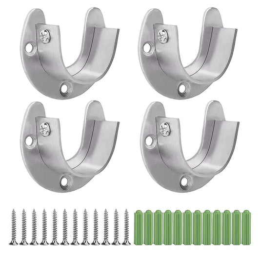 Stainless Steel Hanging Rod Bracket U Shaped Curtain Rod Bracket