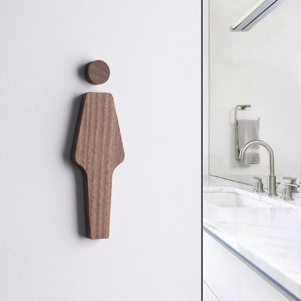 2pcs Toilet Door Men's and Women's Signs Solid Wood Toilet Signs