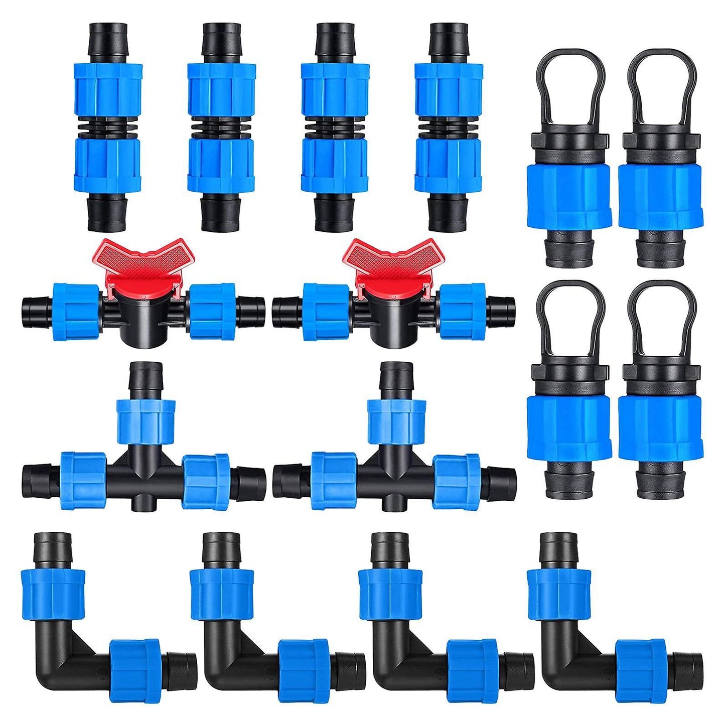 Drip Irrigation Fitting Kit,1/2 Inch Universal for 16-17 Mm Tubing -b