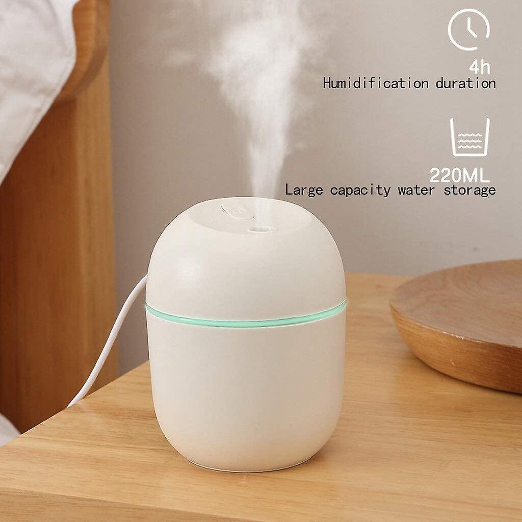 Air Humidifier Usb 220ml Portable Mist Diffuser for Office Car, White