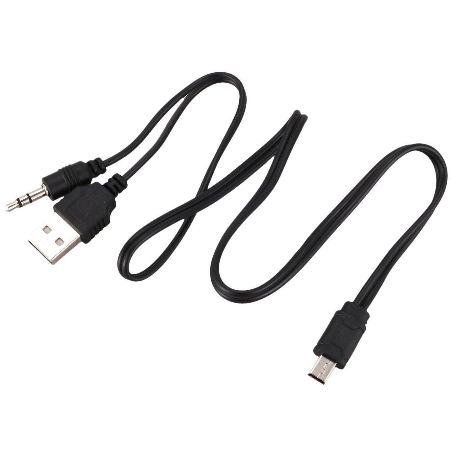 Usb 2.0 to Mini A Male 3.5mm Jack Plug Audio Data Cable 45cm 2 Pcs
