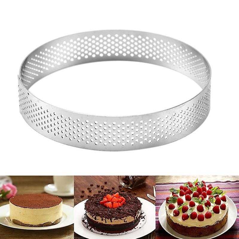 20cm Round Stainless Steel Cake Hole Molds Mousse Cake Tart Diy Tool