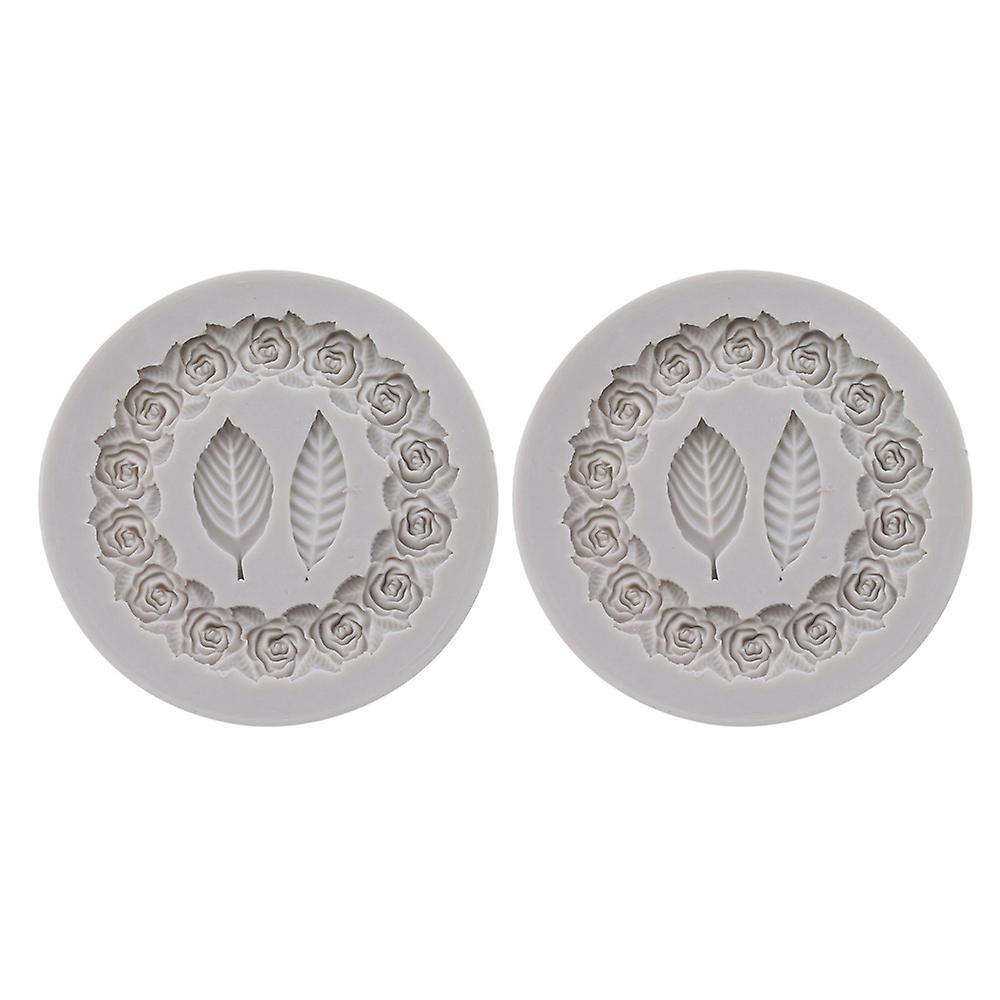 2pcs Rosette Leaves Silicone Mold Cake Diy Sugar Baking Mold
