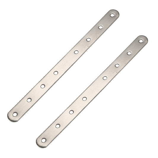 2x Metal 8 Holes Flat Straight Design Corner Brace Bracket 250mm
