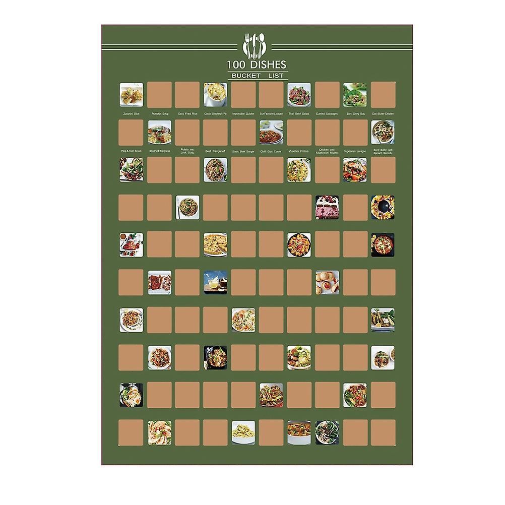 Top 100 List Scratch Menu Poster Wall Hanging Decorative Poster