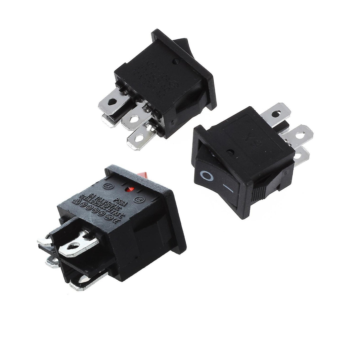 3pcs Red 4 Pin Dpst On-off Boat Rocker Switch 6a/250v 10a/125v Ac