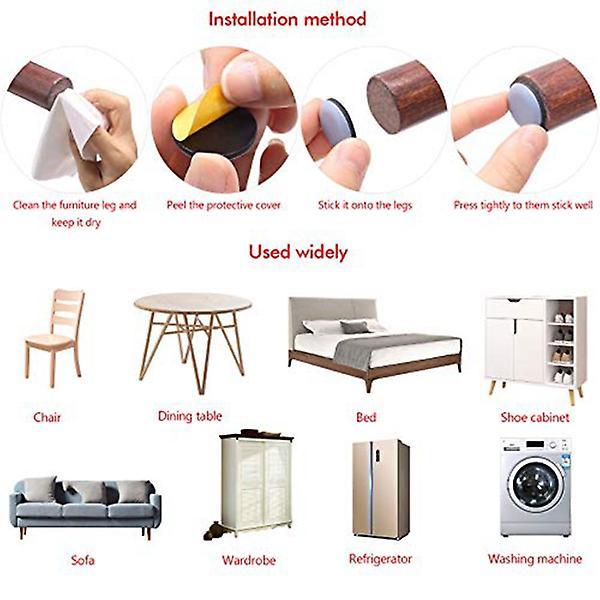 16 Pcs Furniture Glides Ptfe Sliders Self-adhesive Glides Set