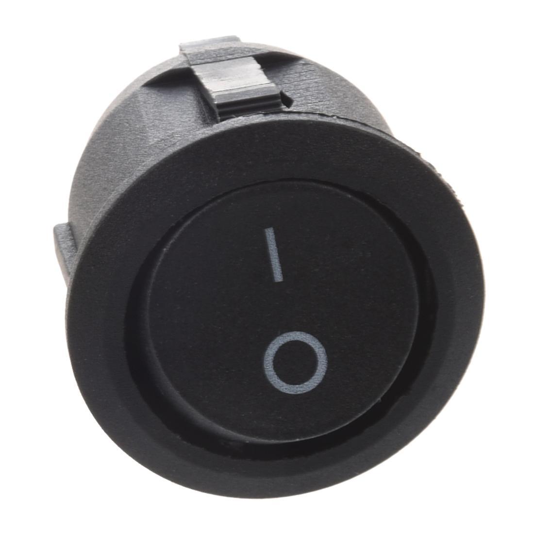 10pcs Ac 6a 10a 250v On Off Snap In Spst Round Boat Rocker Switch Black