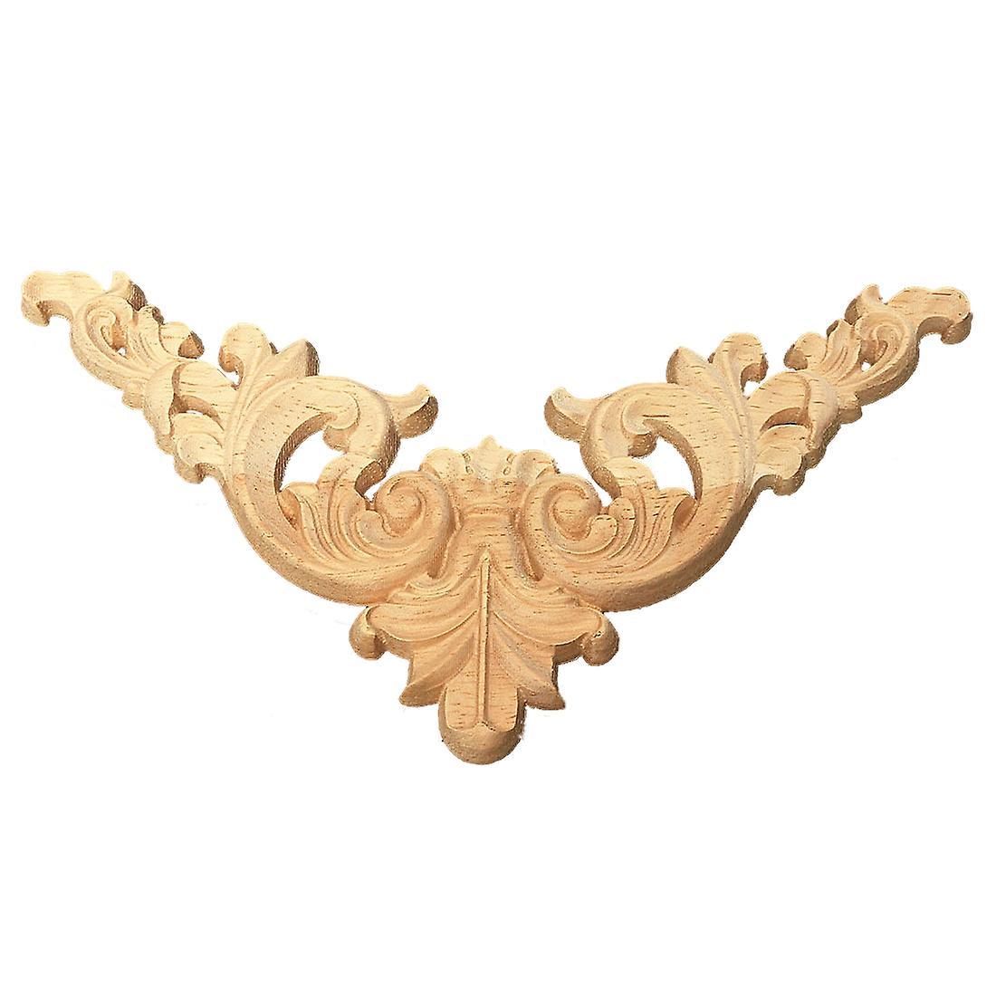8x8cm Wood Carved Corner Onlay Applique Craft Unpainted Home Dcor