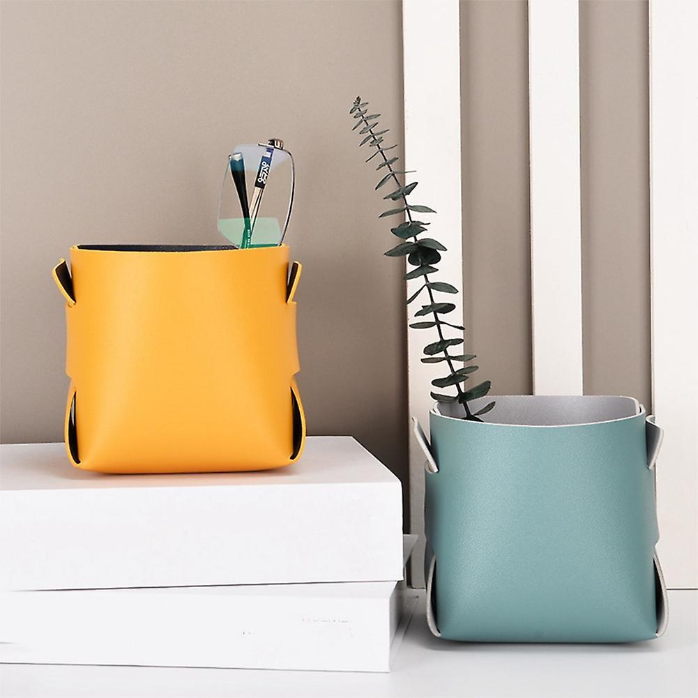 2pcs Leather Porch Key Storage Box Jewelry Brush Storage Basket,d