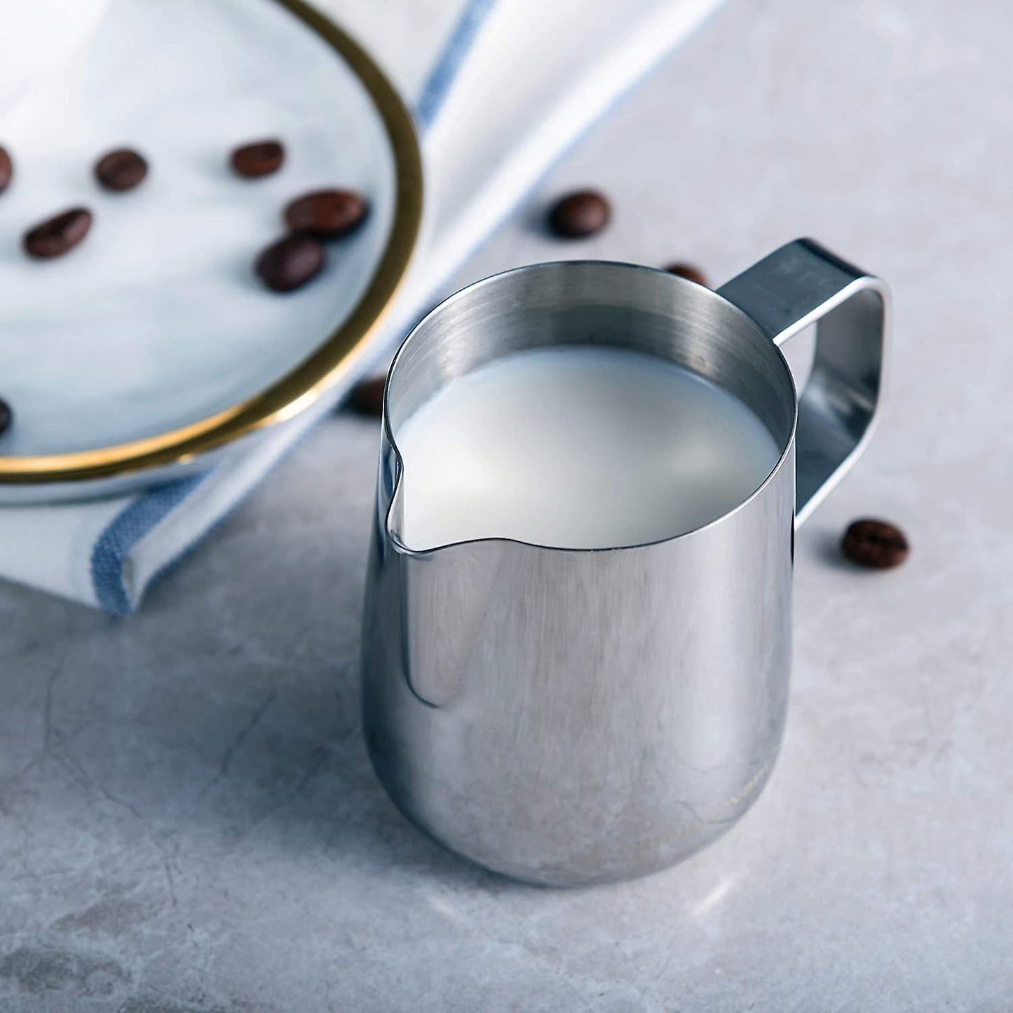 350ml Stainless Steel Latte Frothing Pitcher Cup with Scale Garland