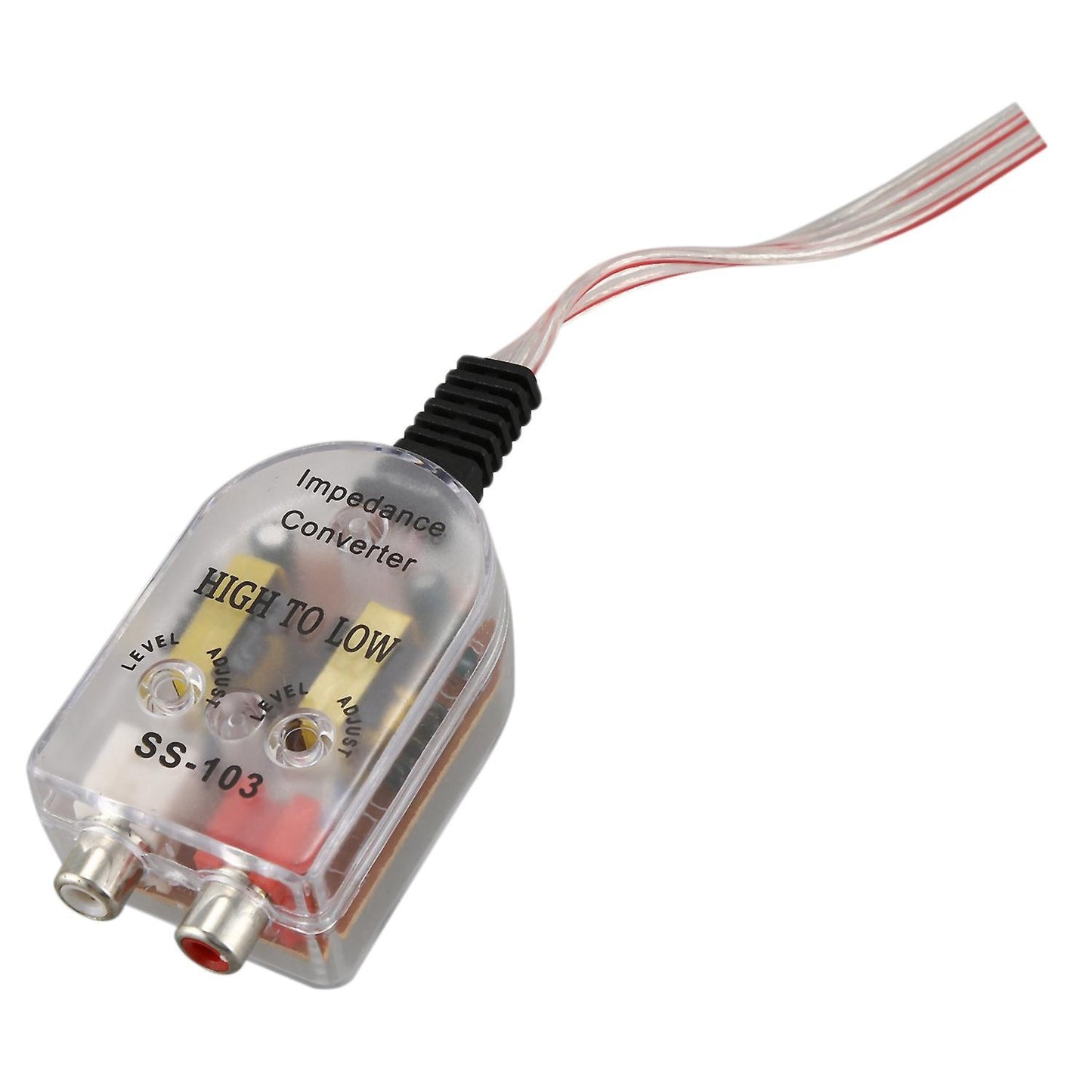 Auto Car High to Low Impedance Converter Adapter Speaker to Rca Line