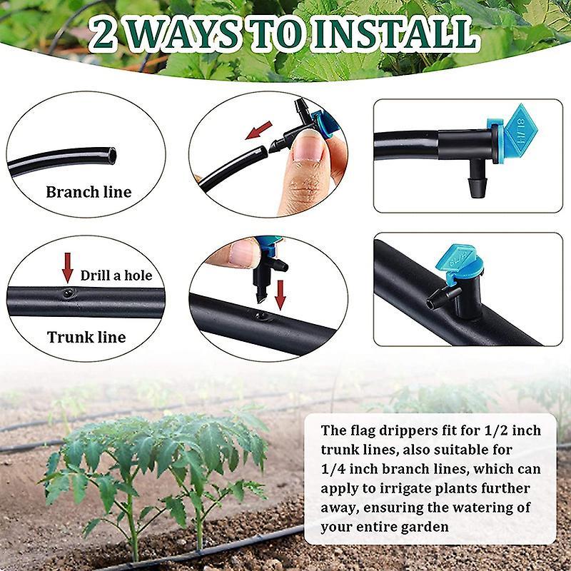 Irrigation Drip Emitter Garden Flag Irrigation Dripper(90pcs)