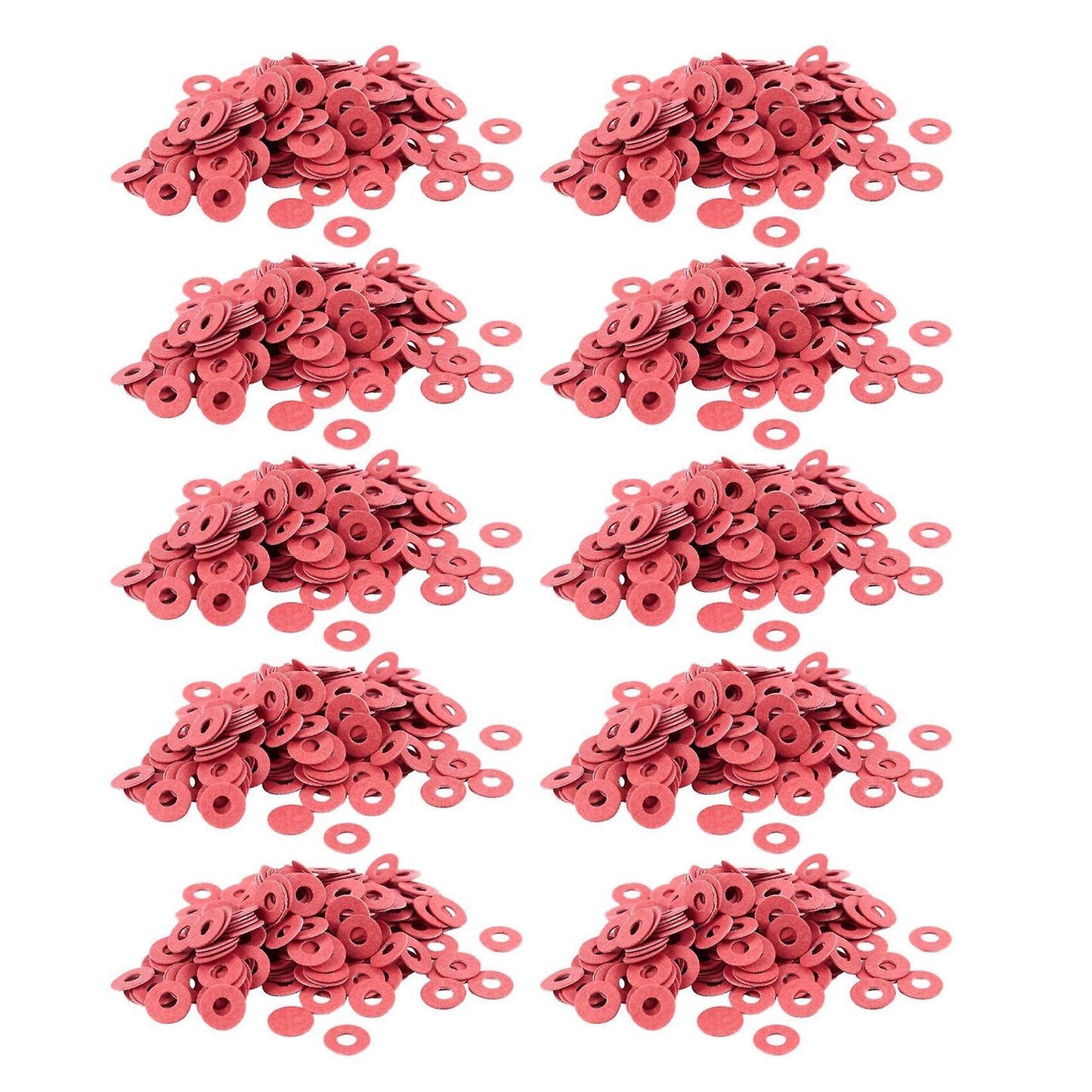 2000 Pcs 3x8x0.7mm Insulated Fiber Insulating Washers Spacers Red
