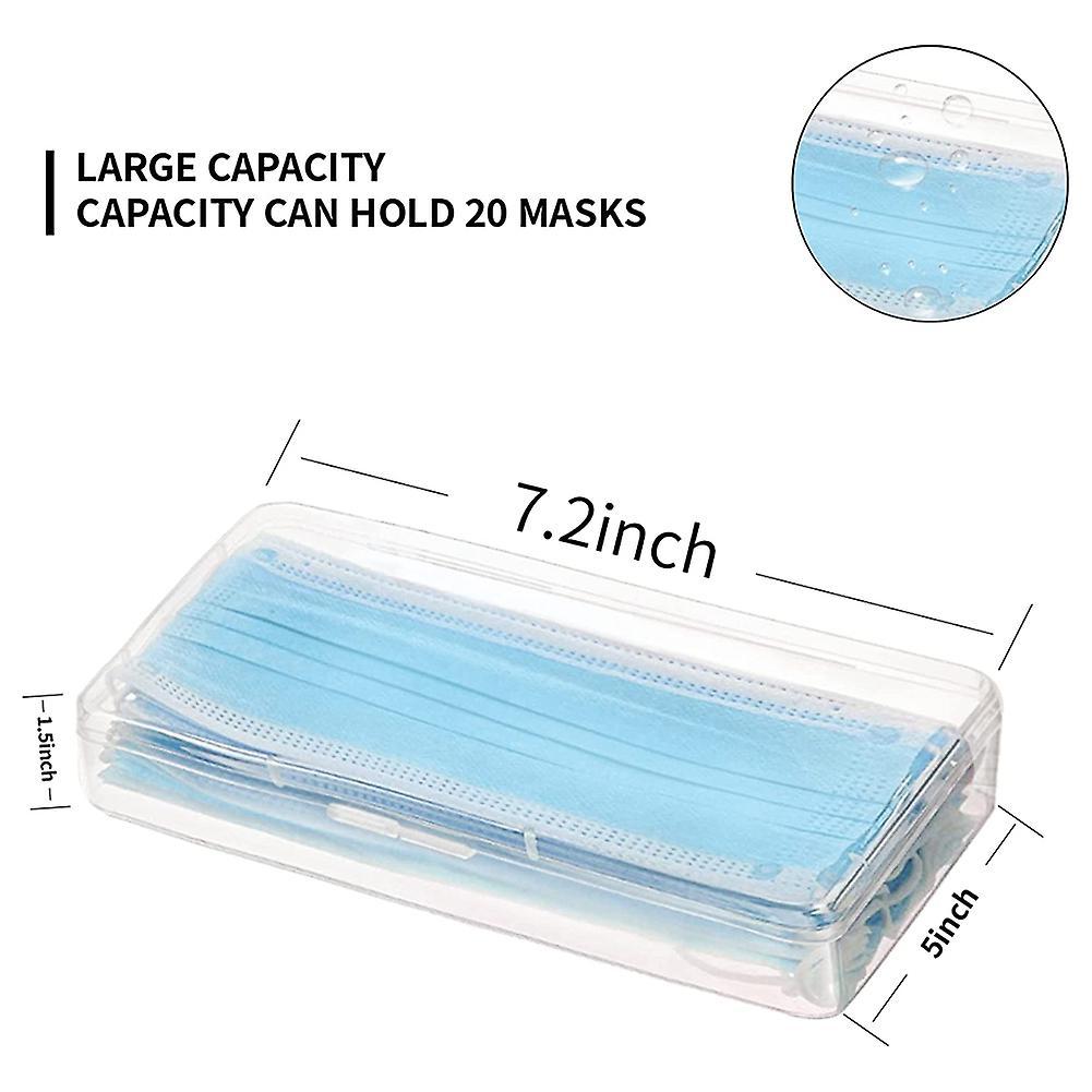 4 Pack Clear Plastic Storage Case for Face Cover, Stain Resistant