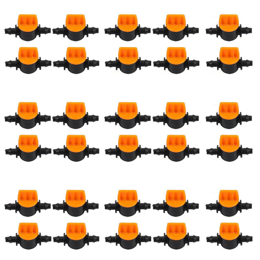 Mini Valve with 4/7mm Hose Irrigation Water Flow Control 30 Pcs