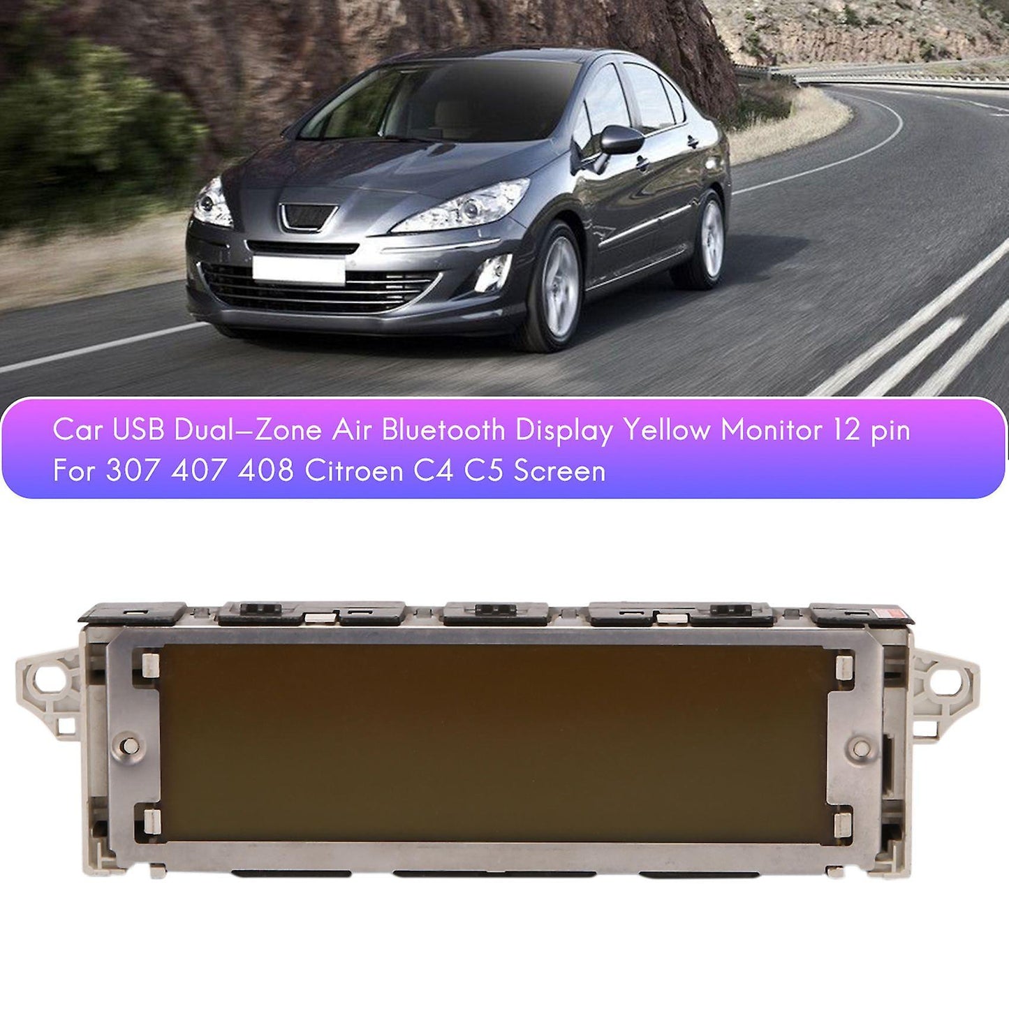 Bluetooth Display Yellow Monitor for Peugeot 307 407 Citroen C4 C5