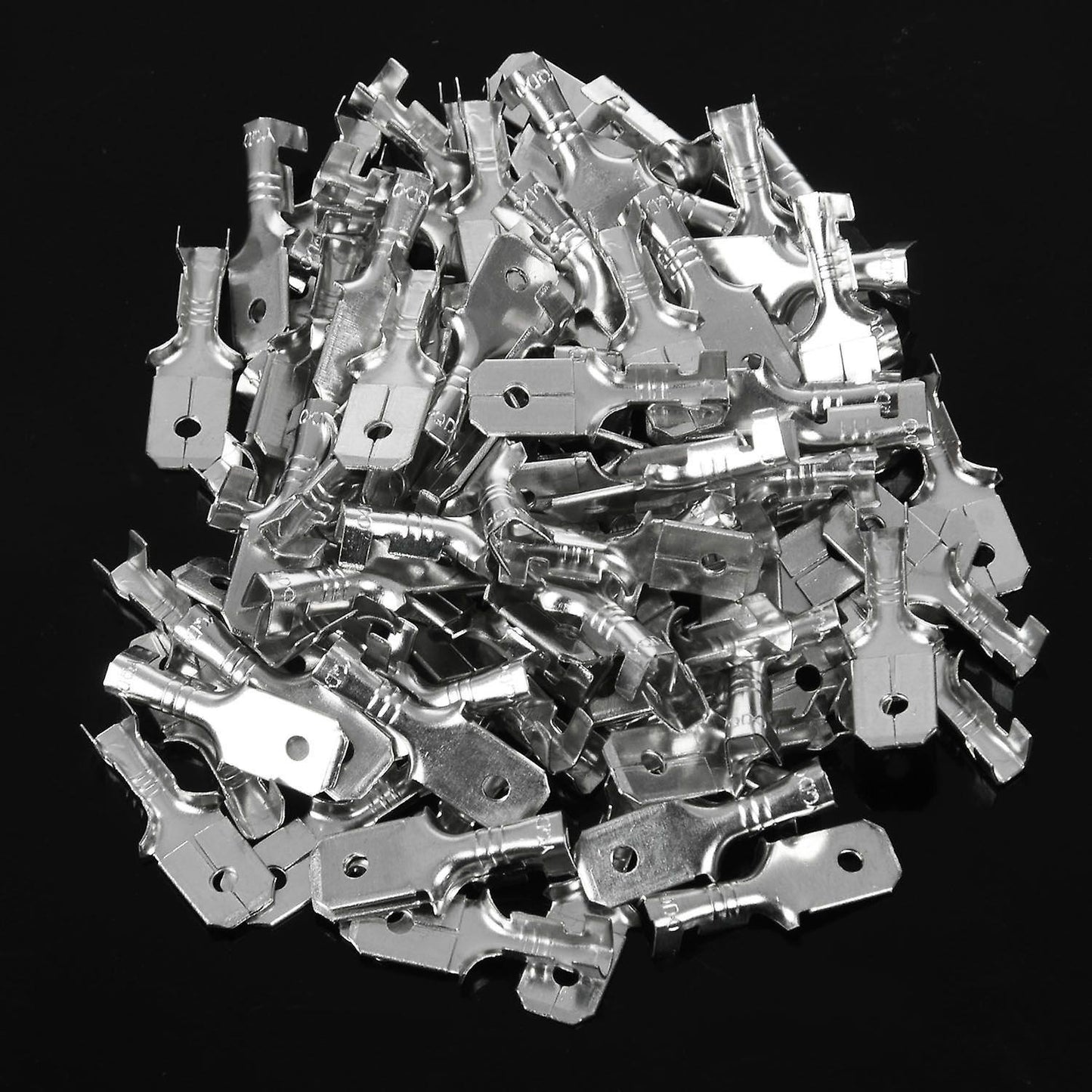 6.3mm Male Electrical Spade Crimp Terminals Wiring Connectors 100 Pcs