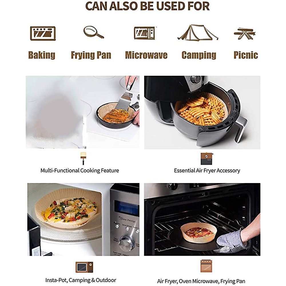 50pcs Air Fryer Liners Non-stick Disposable Parchment Paper(brown)