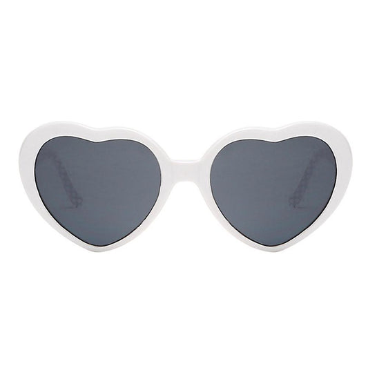 Heart Shape Light Sunglasses for Women Girls Kids Party (white)