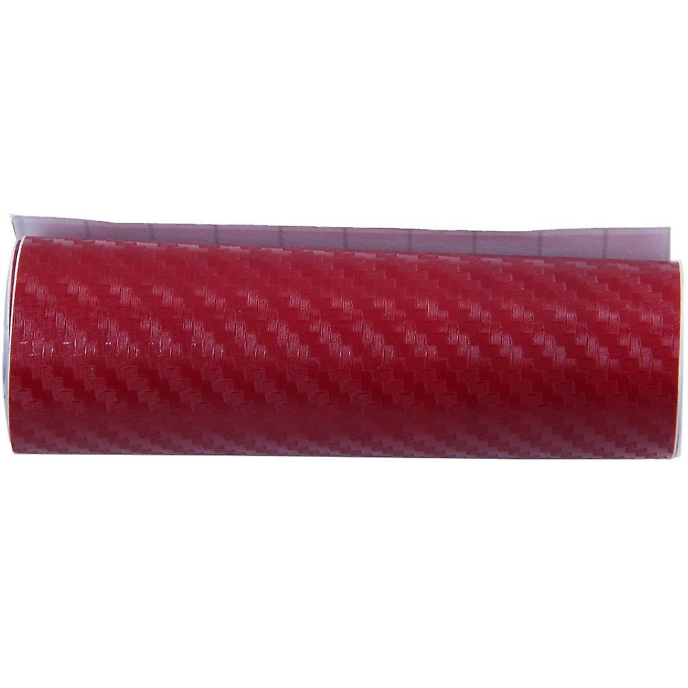 10cm X 152cm Super 5d Carbon Fiber Car Vinyl Film Red