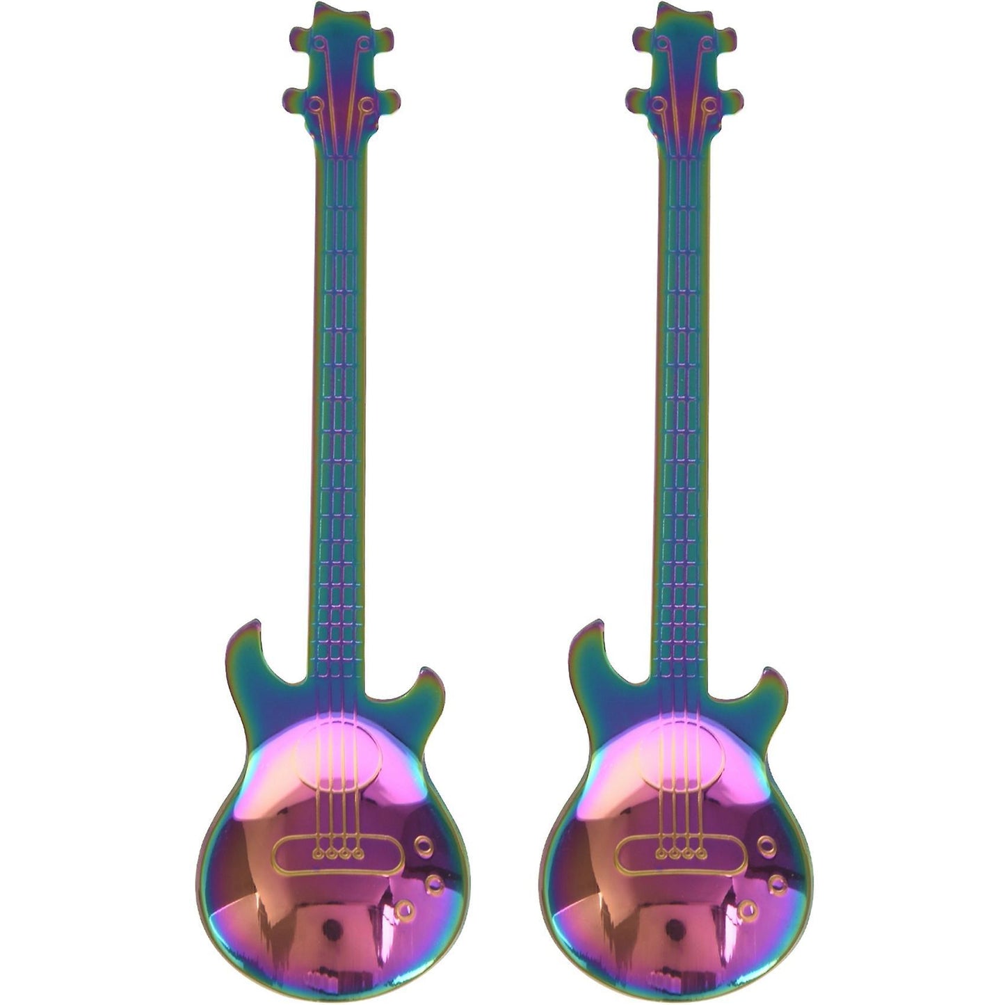 Set Of 8 Guitar Shaped Stainless Steel Coffee Spoon Kitchen Utensil
