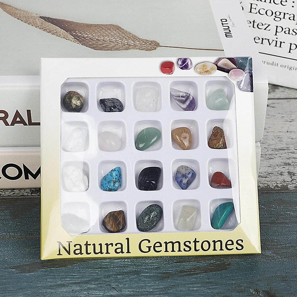 20pcs Gemstone Polished Healing Chakra Stone Decoration Crafts